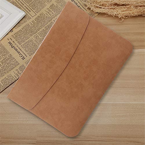 Laptop Sleeve Bag, PU Leather Protective Notebook Case Cover,Yellow,11 Inch Plus — view 2