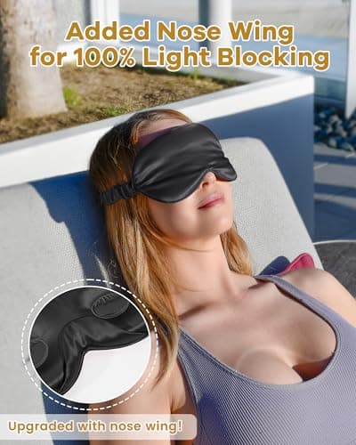 BeeVines 22 Momme Silk Sleep Mask, 3D Contoured Eye Mask for Lash Extension — view 2
