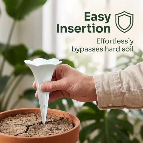 SINJAETRQ Plant Watering Spikes (10 Pack) Plastic Self Watering Plant Spikes, Deep Root Hydration Plant Watering Devices for Indoor & Outdoor Potted Plants, Prevent Root Rot & Soil Compaction — view 6