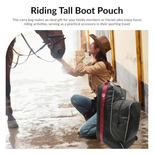Fenteer Horse Riding Tall Boot Bag, Tall Boots Carry Pouch Organizer Oxford Home Protection Equestrian Pack Equipment Portable Carry Pouch for Sports Shows Trip Shoes,Red — view 5
