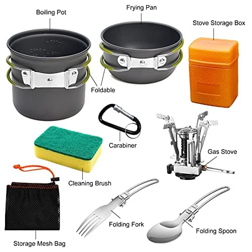 AUTOPkio Camping Cooking Set, Outdoor Camping Pans Pots and Stove — view 6