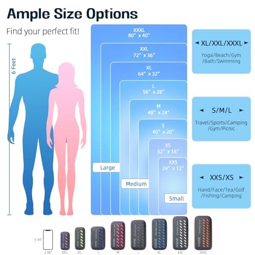 BAGAIL Microfibre Travel Towel, Perfect for Camping, Swimming and Beach - Quick Dry, Super Absorbent, Ultra Compact - Great for Sports, Gym, Yoga and Backpacking — view 6