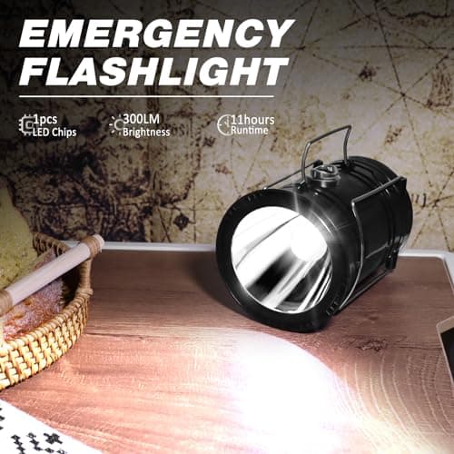 DIBMS 4-Pack Solar Camping Lantern, Collapsible Flashlight Emergency Lights — view 3