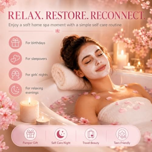 40PCS Pamper Gifts for Women, Sakura Skincare Set, Face Masks Multipack — view 4