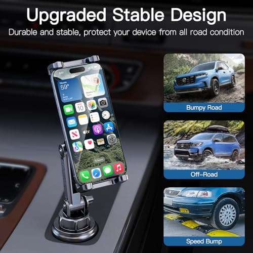 Giftorld Cup Holder Phone Tablet Mount for Car,Truck,360° Rotatable Stand Holder and Adjustable Arm, Compatible with 4-10 inches iPad Samsung Tab iPhone Cellphones Kindle Fire HD — view 3