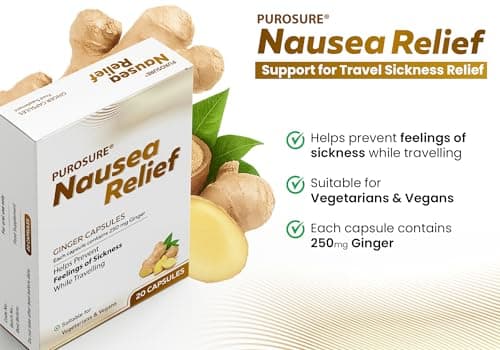 Purosure Nausea Relief Ginger Capsules for Travel Sickness Relief, 250 mg (20) — view 2