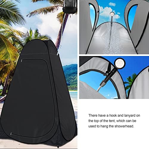 Pop Up Toilet Tent riggoo Portable Shower Toilet Tents for Camping Privacy Outdoor Changing Room for Beach Fishing Hiking Sun Shelter (UV Protection) — view 2
