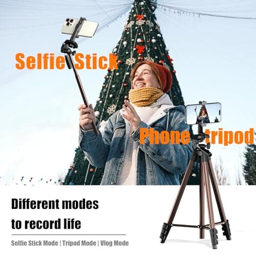 71 Inch Lightweight Camera & Phone Tripod with Wireless Remote(Rose Gold) — view 2