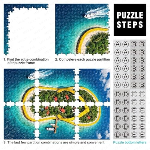 Flip-flop Shaped Island Resort Jigsaw Puzzle 1000 Pieces, Romantic City Break Scene, Matte Printed Jigsaw for Travel Lovers, Screen-Free Fun, 52x38cm/1000pcs — view 5