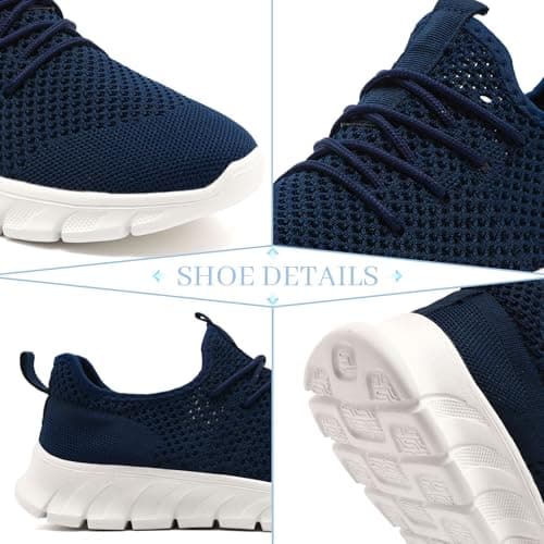 Trainers for Men Women Running Shoes Slip On Gym Sports Navy Size 9 UK — view 5
