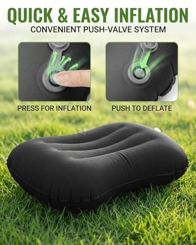 Ultralight Inflatable Pillow for Adults, Compressible Compact Comfortable Ergonomic Inflatable camping pillow with Storage Bag for Neck Support Blow Up Pillow for Hiking Camping Traveling 42*31*10cm — view 4