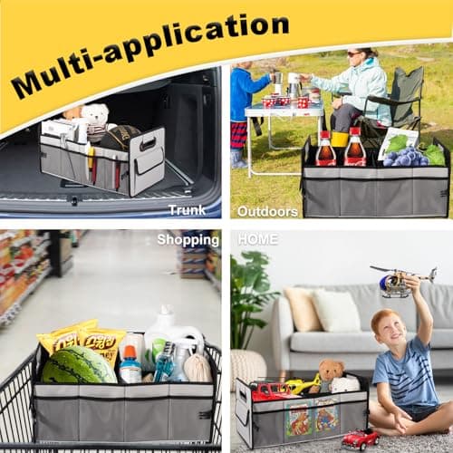JiatuA Car Trunk Organizer, Collapsible Car Organizers and Storage Grey — view 4