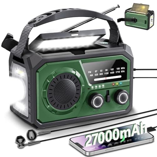 27000mAh Wind Up Radio, Emergency Crank Radio with Solar & Power Bank