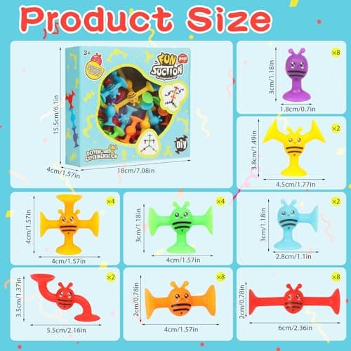 SULOLI Sucker Toys for Kids,38PCS Suction Cup Airplane Activities for Kids Window Travel Toys for 3+ Year Olds — view 2