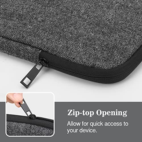 MoKo 9-11 Inch Tablet Case Made of Wool & Polyester, Protective Case Compatible with iPad Pro 11 2021/2020, iPad 9/8/7 10.2, iPad Air 4 10.9, Galaxy S8 11, Polyester Carry Bag, Black + Grey — view 5