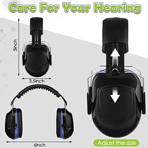 Kanayu 12 Pack Headphones with Adjustable Headband NRR 28dB Noise Reduction Ear Muffs Ear Protection Headphones(Black, Red, Blue) — view 4