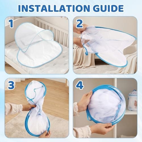 Pop Up Mosquito Net, Travel Mosquito Net with Instant Setup, Ideal for Camping and Outdoor Use, Portable Bed Protection for Travelers and Campers, Measuring 140 x 80 x 56 cm — view 4