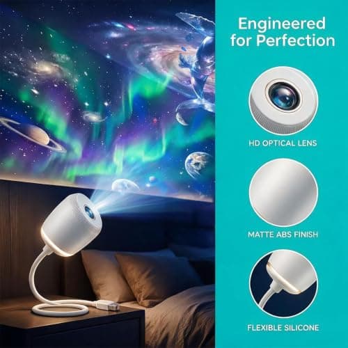 Comauo Night Light Projector, HD Smart Dynamic 5d Holographic Night Light Projector, 360°Adjustable Ocean & Galaxy Projector Ultra-HD Sphere Tech for Car, Bedroom, Party (set3) — view 6