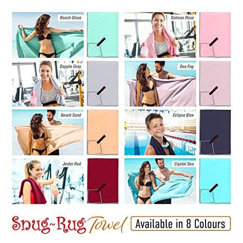 Snug Rug Microfibre Beach Towel Large 80 x 160cm – Super Absorbent Quick Drying Lightweight Sand Proof Beach Towels Eclipse Blue — view 6