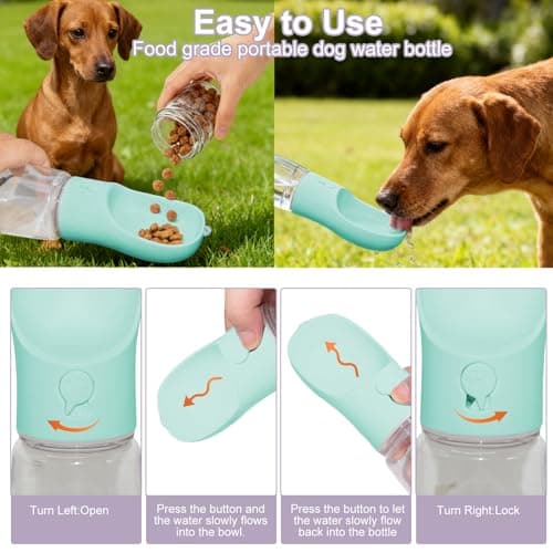 Dog Water Bottle Portable 3in1 Water Bottle with Food Container for Dogs — view 5