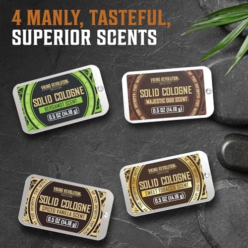 Viking Revolution - Cologne For Men - Mens Cologne - Solid Cologne Men with Spiced Vanilla, Sweet Tobacco, Majestic Oud, Bergamot - Gifts for Men - 4 Pack - 4 x 14 g — view 2
