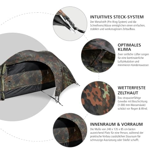 Mil-Tec Recom one-man tent, camouflage, one size — view 3