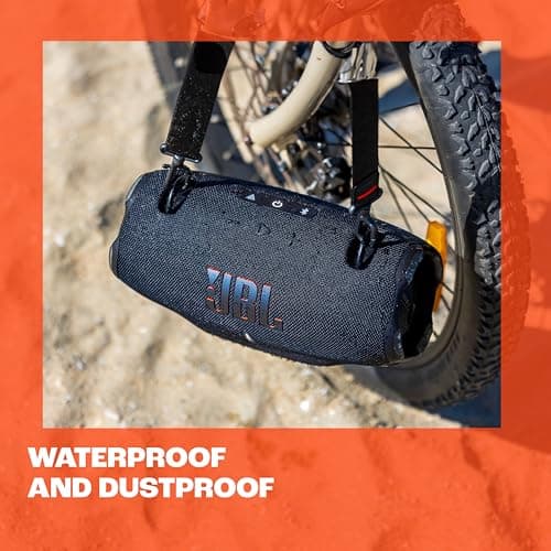 JBL Xtreme 4 Portable Bluetooth Speaker with JBL Pro Sound and Convenient Shoulder Strap, IP67 Waterproof, Built-In Power Bank, Blue — view 3