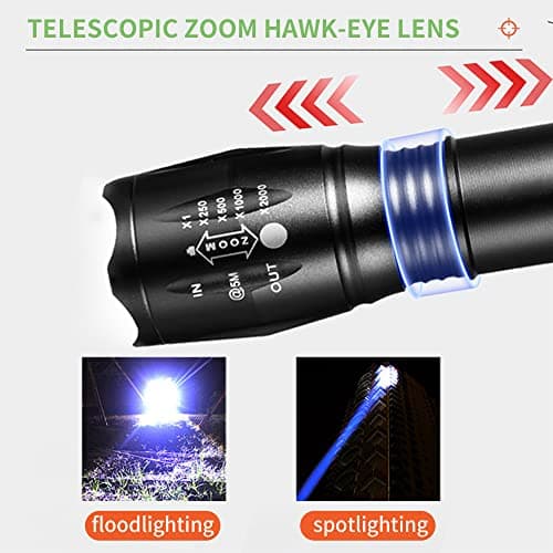 YZYOE Rechargeable Red Light Flashlight，Tactical Flashlights， 2 in 1 White Lights and LED Red Hunting Light，2 Modes, Coon Hunting Lights， Detector,Night Observation, Astronomy, Aviation. — view 3