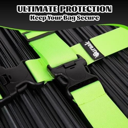 (8 Pcs) 4 Luggage Straps and 4 Name Tags with carry bag, Adjustable Suitcase Straps, Heavy Duty Luggage Straps for Suitcase, Thickened Suitcases Strap Suitcase Belts, High visibility — view 6