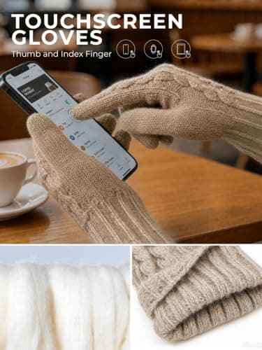 MAGISDU Alpaca Wool Winter Thermal Gloves Womens Touchscreen Jacquard Knit — view 5