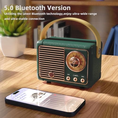 Retro Bluetooth Speaker Gifts for Men Vintage Portable Speaker Retro Decor — view 3