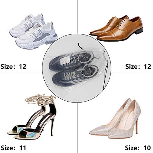 36 PCS Travel Transparent Shoe Storage Bags, Large Portable Clear Shoes Pouch Organizer with Drawstring Rope for Men and Women — view 4