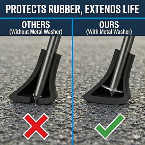 20 Pack Trekking Pole Tips Replacement (Reinforced Metal Washer) - 11mm Universal Walking Stick End Caps - Heavy Duty Anti-Slip Rubber Ferrule Protectors for Hiking (B) — view 5