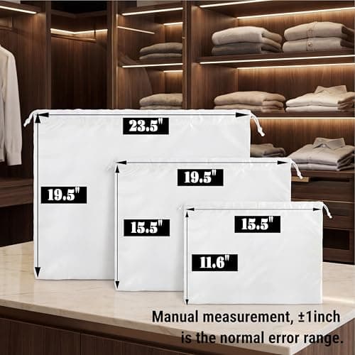 Peohud 9 Pack Dust Cover Storage Bags for Handbags, Silk Purse Dust Bags with Drawstring, Large Cloth Travel Storage Pouch for Handbags Shoulder Bags Purses Shoes Luggage — view 2