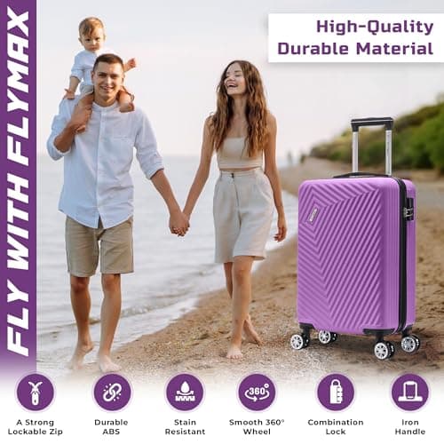 FLYMAX 32" Extra Large Suitcase 4 Wheel Lightweight Suitcases Luggage Hard Shell ABS Travel Case Hold Check in Fits 23kg - 35kg + 3 Digit Lock + 1 Year Warranty 125 Litre Capacity — view 4