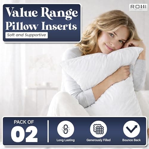 Rohi Everyday Comfort Pillows 2 Pack | Neck Support Hypoallergenic Pillow Inserts | Breathable Medium Firm Pillows for Back, Front & Side Sleepers | UK Made 45 × 66 cm — view 2