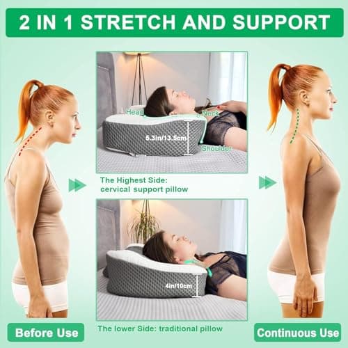 Elviros Adjustable Height Cervical Neck Pillow for Neck and Shoulder Relief — view 5