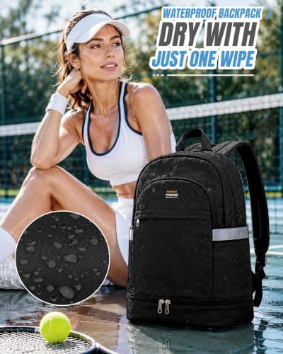 SZLX Gym Backpack for Women with Shoes Compartment & Wet Pocket Foldable Carry On Large Travel Laptop Backpack Waterproof Casual Daypack School Bag Sports Gym Bag for Swimming Yoga — view 4