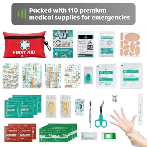 110 Piece Premium First Aid Kit for Travel, Home, Car, Camping & Hiking — view 3
