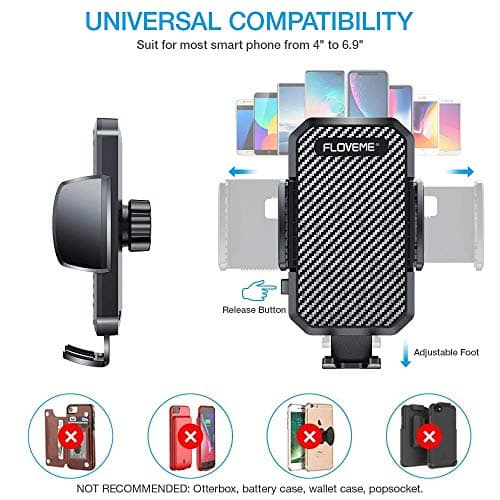 FLOVEME Car Phone Holder Windscreen Upgraded Long Arm Gooseneck Adjustable Car Phone Mount Compatible with iPhone 13 12 Pro Max Samsung Holder — view 5