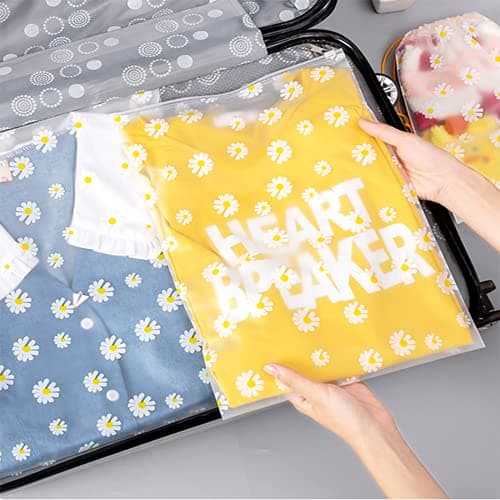 GAOHAN 10Pcs ZipLock Shoe Bags Multi-Purpose Daisy Print Travel Storage Bag — view 6