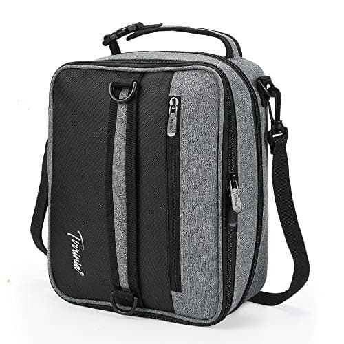 Kato Tirrinia Expandable Insulated Lunch Bag, 10L Lunch Cooler Bag with Shoulder Strap for Men and Women, Leakproof Lunch Box Bag, Suitable for Work School Travel Picnic Camping Beach, Gray