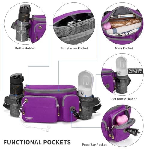 TUDEQU Large Hiking Waist Pack | Dog Walking Fanny Pack | Bum Bag for Men — view 5
