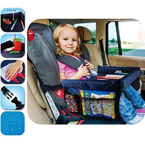Carseat Tray for Kids, Car Seat Travel Tray for Toddler, Kids Travel Tray, Waterproof Car Seat Organizer Kids Travel Tray Bag - Carseat Food & Snack Lap Tray, Dining Table Storage Holdee — view 5