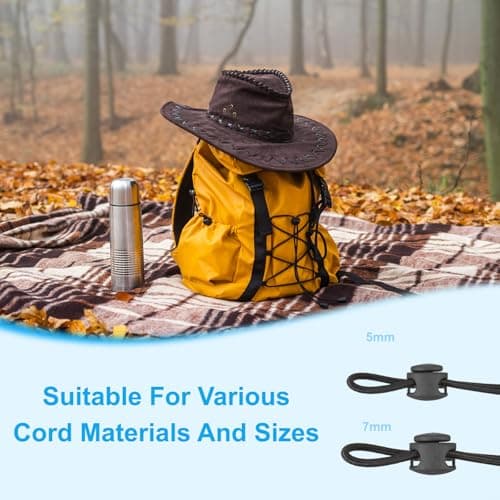 PATIKIL Plastic Cord Lock, 10 Pack Double Hole Spring Cord Toggle Stopper Slider Stops Fastener End for Paracord, Camping, Hiking, Shoelace Replacement, Clear — view 5
