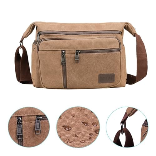 BOMKEE Canvas Crossbody Messenger Bags Vintage Shoulder Satchel Bag — view 5