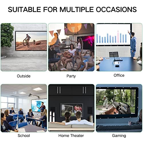 HOPFROG 84 Inch Portable Projector Screen, Washable & Anti-Crease Milk Silk Fabric, 16:9 4K HD Dual-Sided Foldable Movie Screen for Outdoor Camping & Home Theater, Easy Setup with Hooks, 160° View — view 5