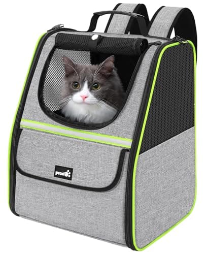 Pecute Cat Backpack Carrier, Small Dog Backpack Carrier, Grey