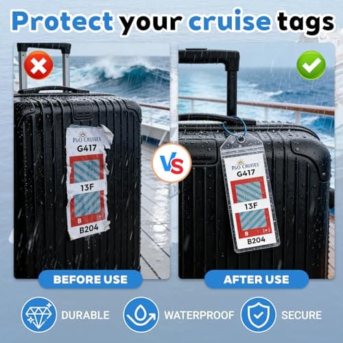 8Pcs Cruise Luggage Tag Holder, Waterproof with Steel Loops for P&O — view 3