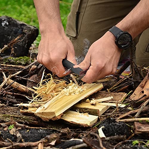Beowanzk 2 Pack Magnesium Fire Starter with Wooden Handle - Survival Fire Steel Rod Kit, Includes Multi-Function Ruler (Bottle Opener, Measurement Scale) for Camping & Emergencies — view 5